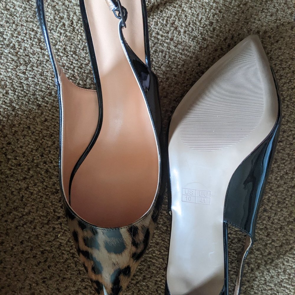 leopard print slingback heels.